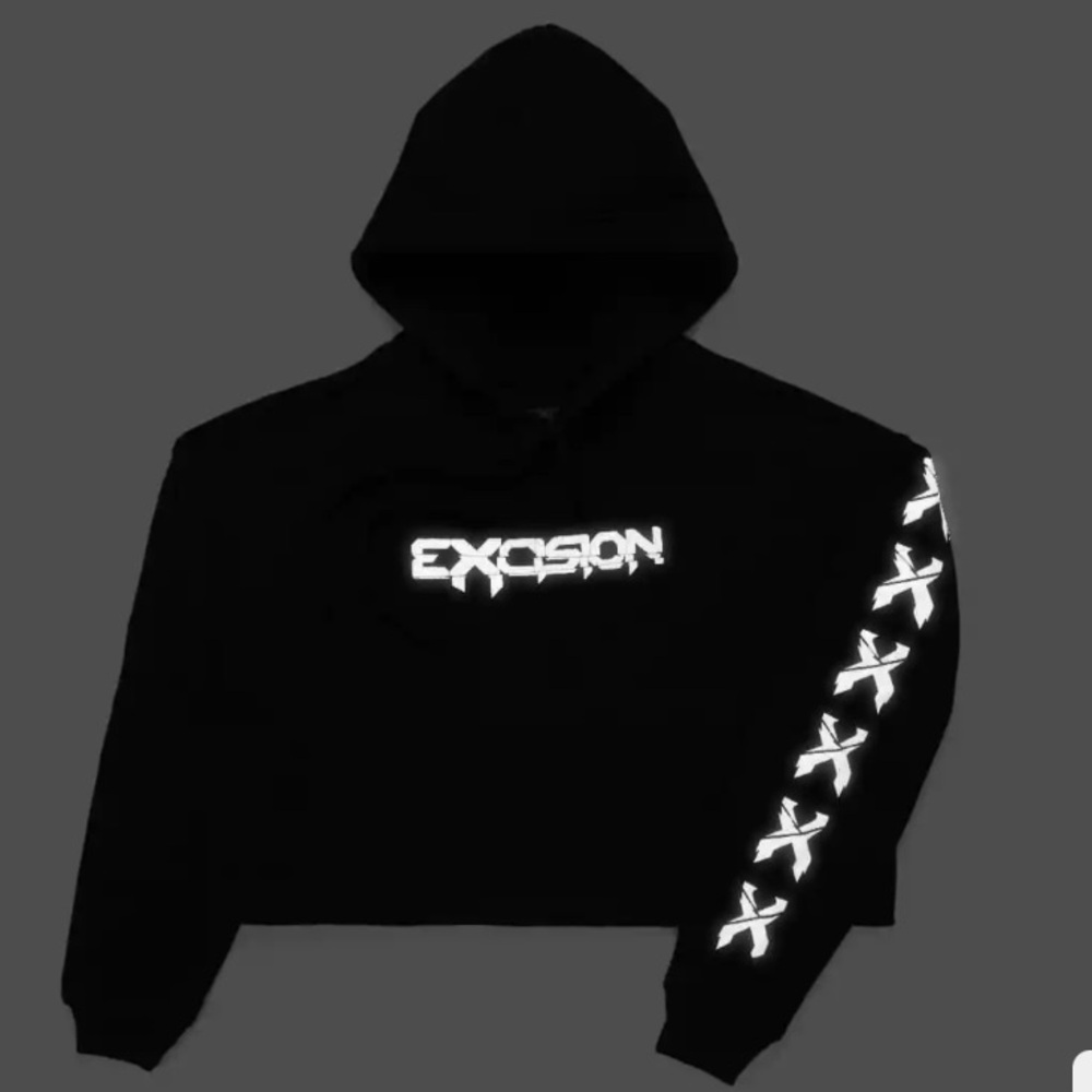 Excision Reflective Cropped Hoodie - Picture 4 of 11